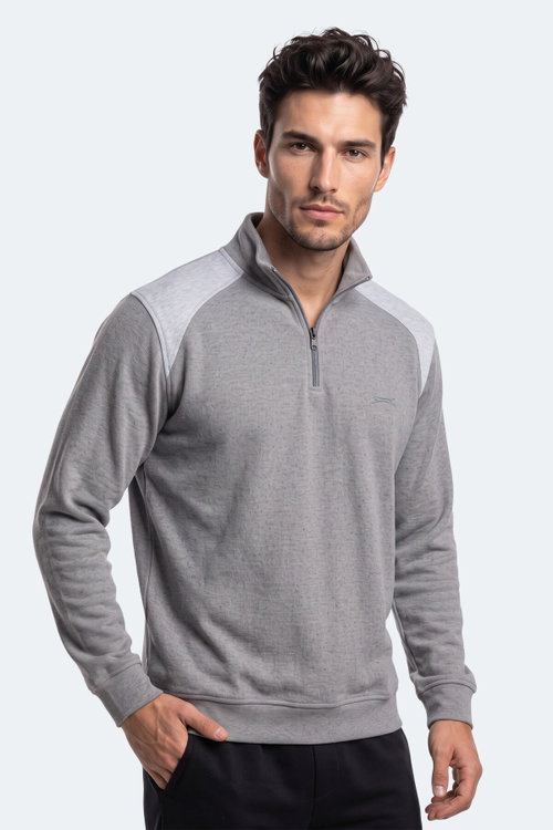 Slazenger KLASS I Erkek Dik Yaka Fermuarlı Antrasit Sweatshırt