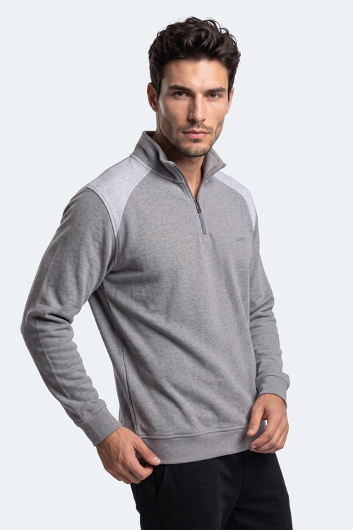 Slazenger KLASS I Erkek Dik Yaka Fermuarlı Antrasit Sweatshırt