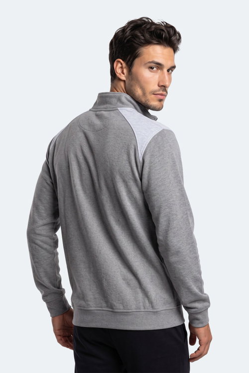Slazenger KLASS I Erkek Dik Yaka Fermuarlı Antrasit Sweatshırt