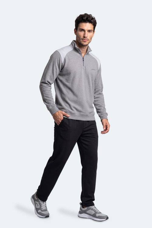 Slazenger KLASS I Erkek Dik Yaka Fermuarlı Antrasit Sweatshırt