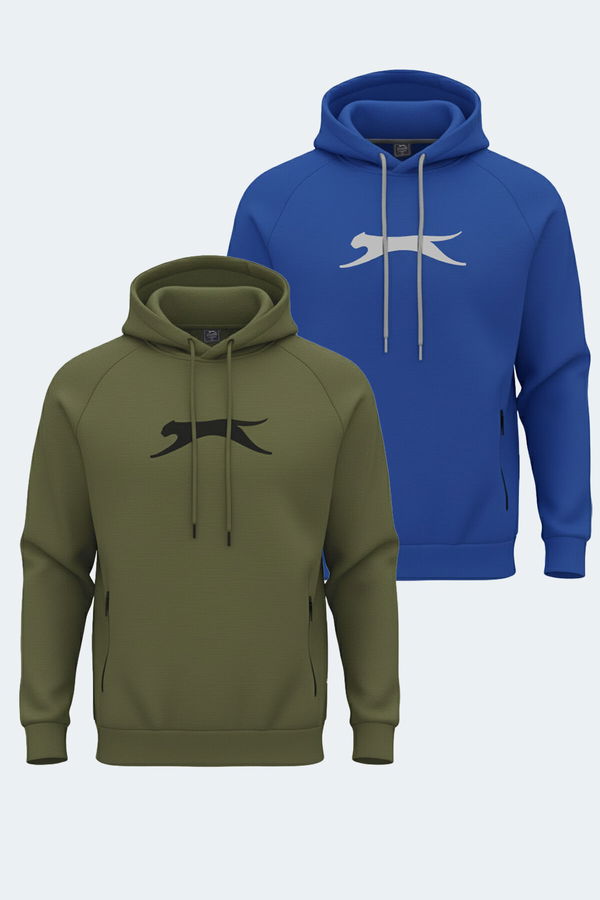 Slazenger KNIFE 2 li set Erkek Haki - Lacivert Sweatshirt