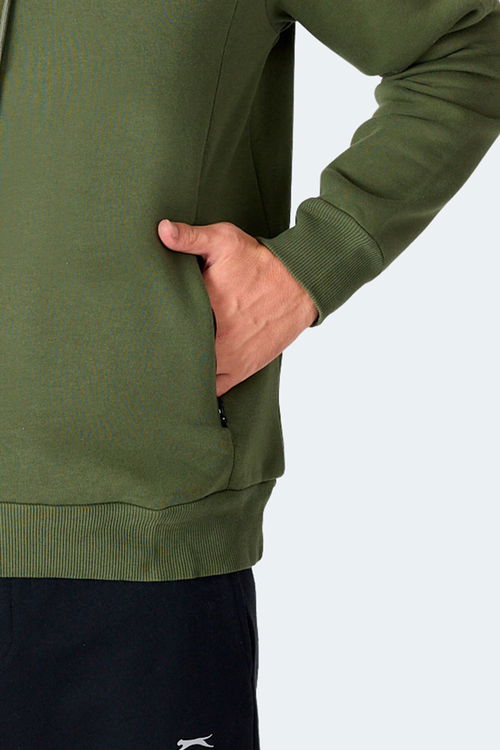 Slazenger KNIFE 2 li set Erkek Kapüşonlu Cepli Haki - Lacivert Sweatshirt