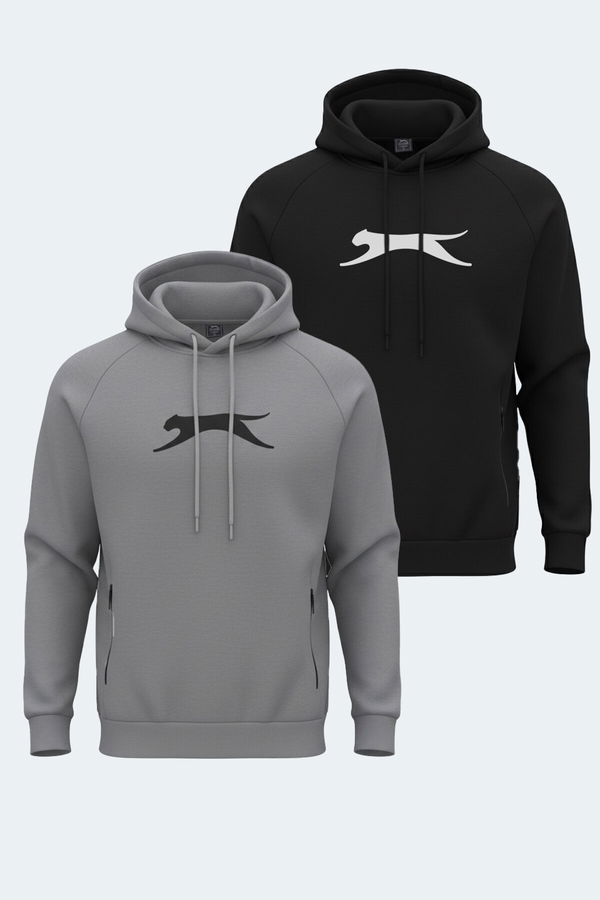 Slazenger KNIFE 2 li set Erkek Siyah - Koyu Gri Sweatshirt