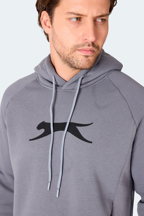 Slazenger KNIFE 2 li set Erkek Kapüşonlu Cepli Siyah - Koyu Gri Sweatshirt