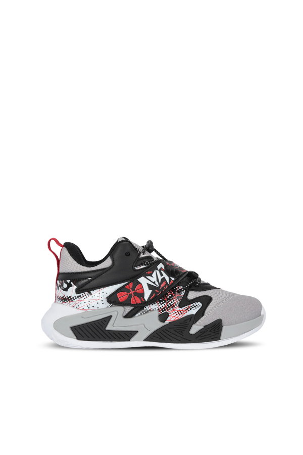 Slazenger KNIGHT I Unisex Çocuk Cırt Cırtlı Gri / Kırmızı Günlük Spor Ayakkabısı