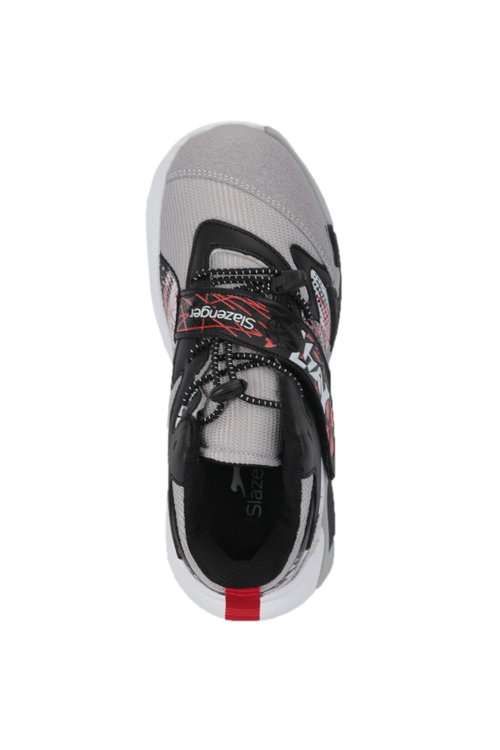 Slazenger KNIGHT I Unisex Çocuk Cırt Cırtlı Gri / Kırmızı Günlük Spor Ayakkabısı