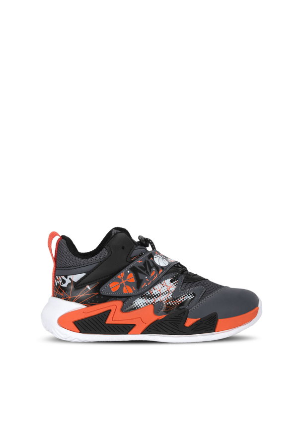 Slazenger KNIGHT I Unisex Çocuk Cırt Cırtlı Koyu Gri / Turuncu Günlük Spor Ayakkabısı