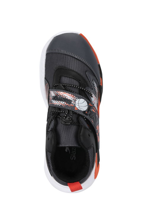 Slazenger KNIGHT I Unisex Çocuk Cırt Cırtlı Koyu Gri / Turuncu Günlük Spor Ayakkabısı