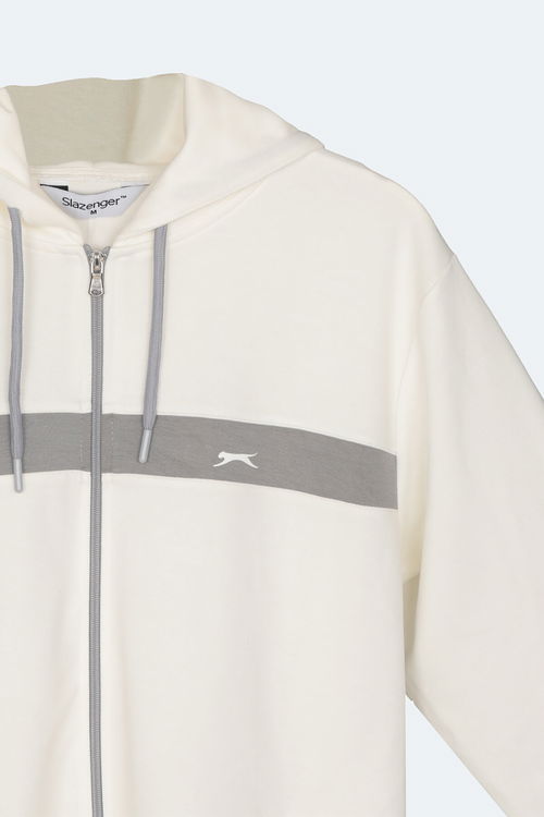Slazenger KNOTTY I Kadın Kapüşonlu Cepli Ekru Sweatshırt