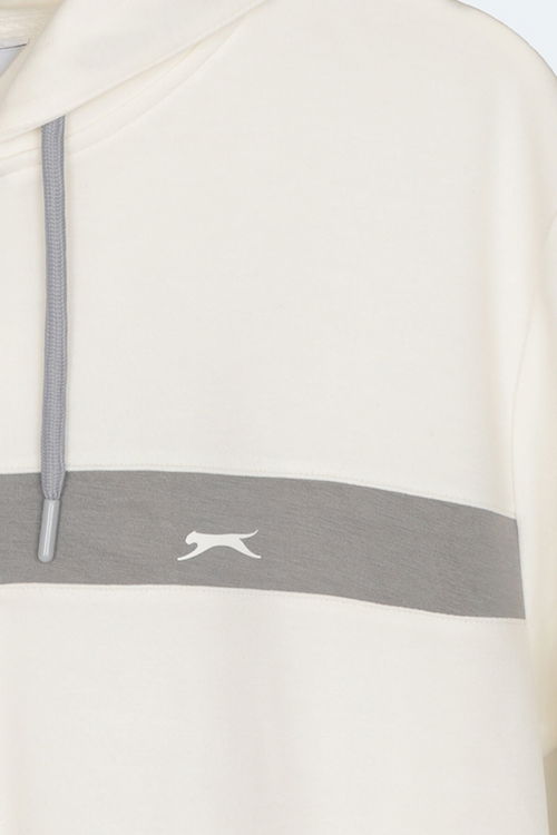 Slazenger KNOTTY I Kadın Kapüşonlu Cepli Ekru Sweatshırt