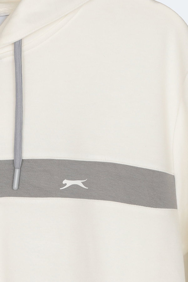 Slazenger KNOTTY I Kadın Kapüşonlu Cepli Ekru Sweatshırt