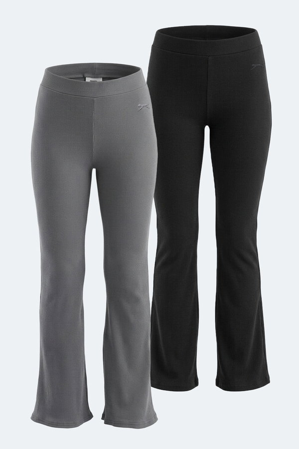 Slazenger KNOXY 2 Lİ SET Kadın Siyah - Koyu Gri Eşofman Altı