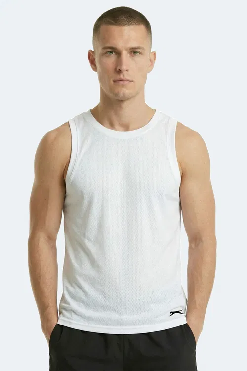 Slazenger KORBA Erkek Kolsuz Beyaz Tişört