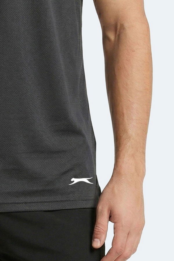Slazenger KORBA Erkek Kolsuz Koyu Gri Tişört