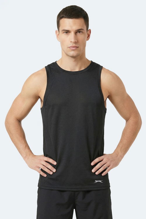 Slazenger KORBA Erkek Kolsuz Siyah Tişört