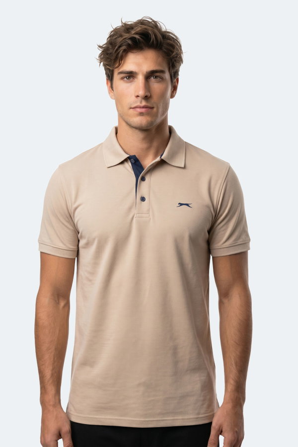 Slazenger KORS Erkek Polo Yaka Bej Tişört