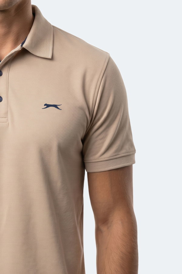 Slazenger KORS Erkek Polo Yaka Bej Tişört