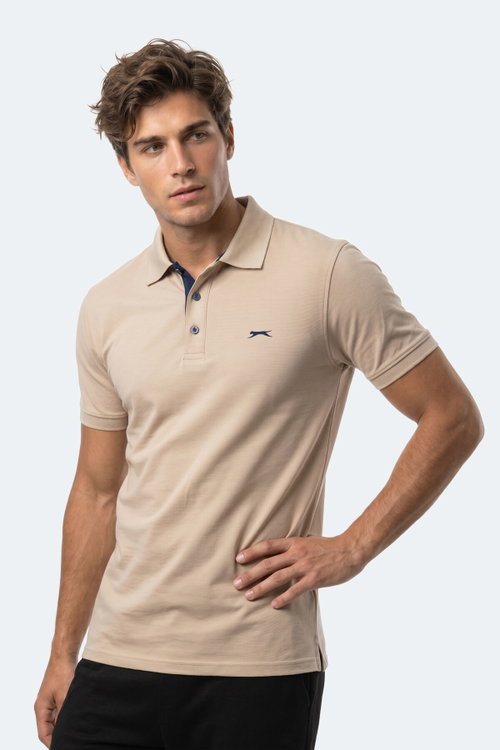 Slazenger KORS Erkek Polo Yaka Bej Tişört