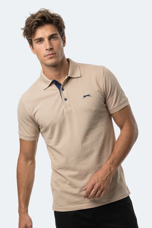 Slazenger KORS Erkek Polo Yaka Bej Tişört