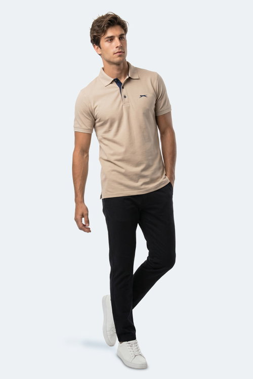 Slazenger KORS Erkek Polo Yaka Bej Tişört