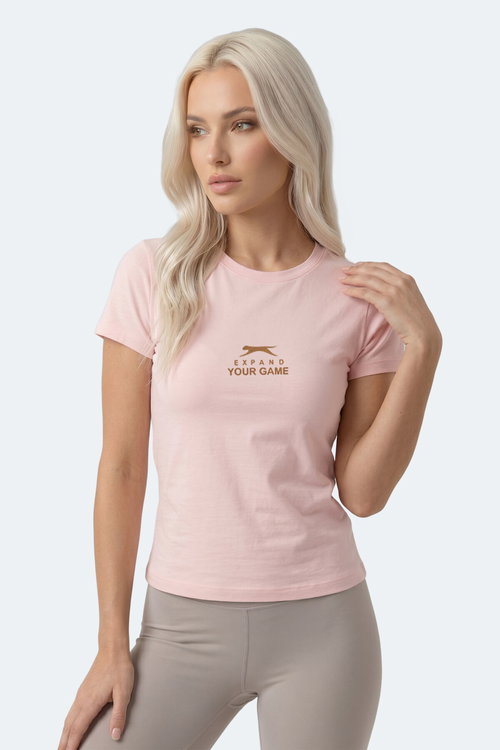 Slazenger KOSTA Kadın Baskılı Açık Pembe Tişört