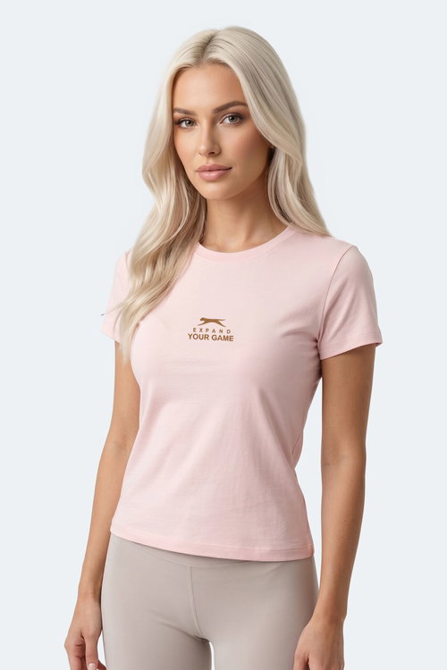 Slazenger KOSTA Kadın Baskılı Açık Pembe Tişört