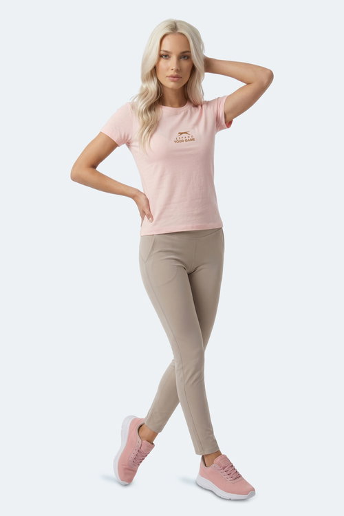 Slazenger KOSTA Kadın Baskılı Açık Pembe Tişört