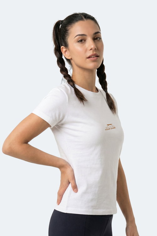 Slazenger KOSTA Kadın Baskılı Ekru Tişört