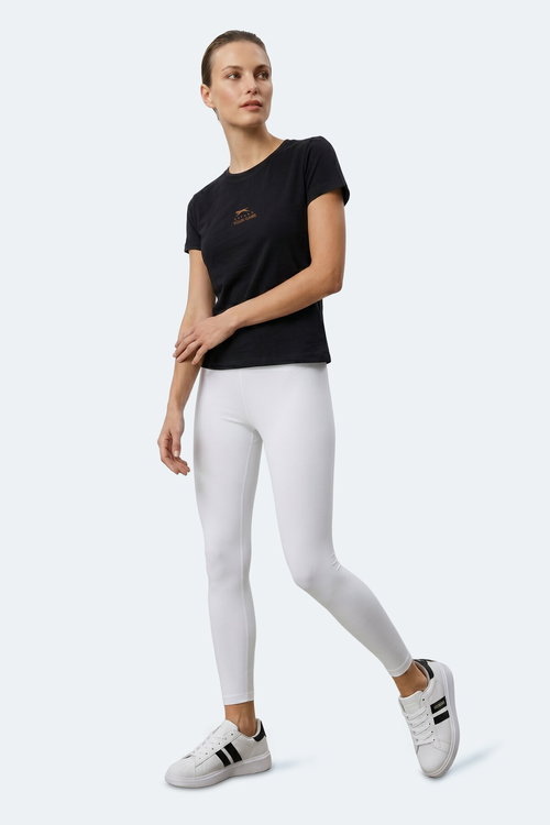 Slazenger KOSTA Kadın Baskılı Siyah Tişört