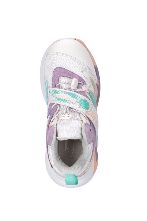 Slazenger KOTHILL F Kız Çocuk Cırt Cırtlı Beyaz / Lila Günlük Spor Ayakkabısı