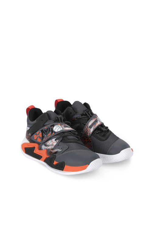 Slazenger KOTHILL F Unisex Çocuk Cırt Cırtlı Koyu Gri / Turuncu Günlük Spor Ayakkabısı