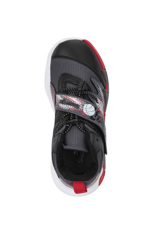 Slazenger KOTHILL F Unisex Çocuk Cırt Cırtlı Siyah / Kırmızı Günlük Spor Ayakkabısı