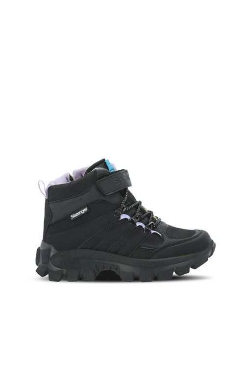 Slazenger KRAKEN I Unisex Çocuk Cırtlı Siyah / Mor Bot