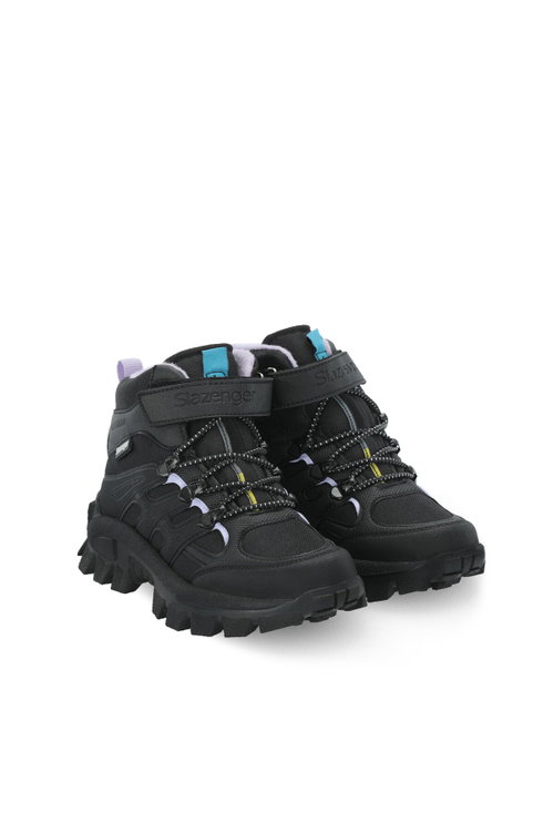 Slazenger KRAKEN I Unisex Çocuk Cırtlı Siyah / Mor Bot