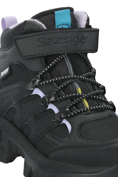 Slazenger KRAKEN I Unisex Çocuk Cırtlı Siyah / Mor Bot