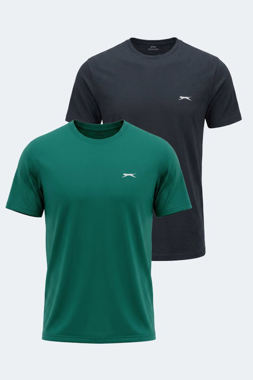 Slazenger KRATER 2 li Set Erkek Koyu Gri - Yeşil Tişört