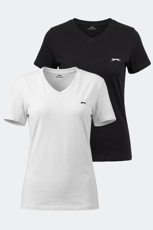 Slazenger KRISTEN 2 Lİ SET Kadın V Yaka Tişört