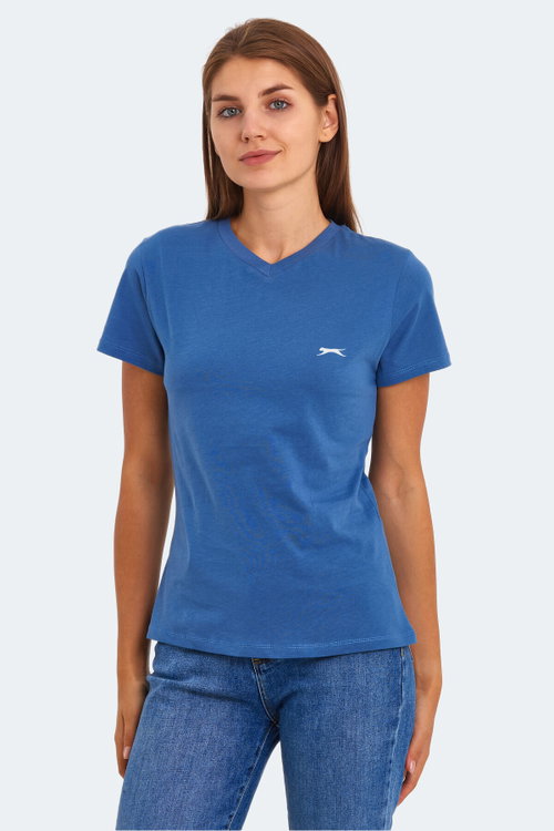 Slazenger KRISTEN 5 Lİ SET Kadın V Yaka Beyaz - Siyah - Sarı - Açık Yeşil - İndigo Tişört