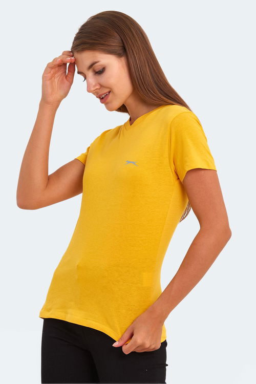 Slazenger KRISTEN I Kadın V Yaka Hardal Tişört Slazenger KRISTEN I Kadın V Yaka Hardal Tişört