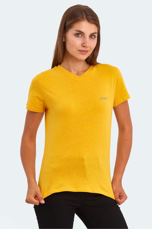 Slazenger KRISTEN I Kadın V Yaka Hardal Tişört Slazenger KRISTEN I Kadın V Yaka Hardal Tişört