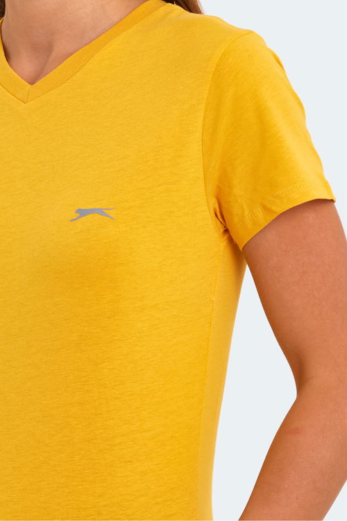 Slazenger KRISTEN I Kadın V Yaka Hardal Tişört Slazenger KRISTEN I Kadın V Yaka Hardal Tişört