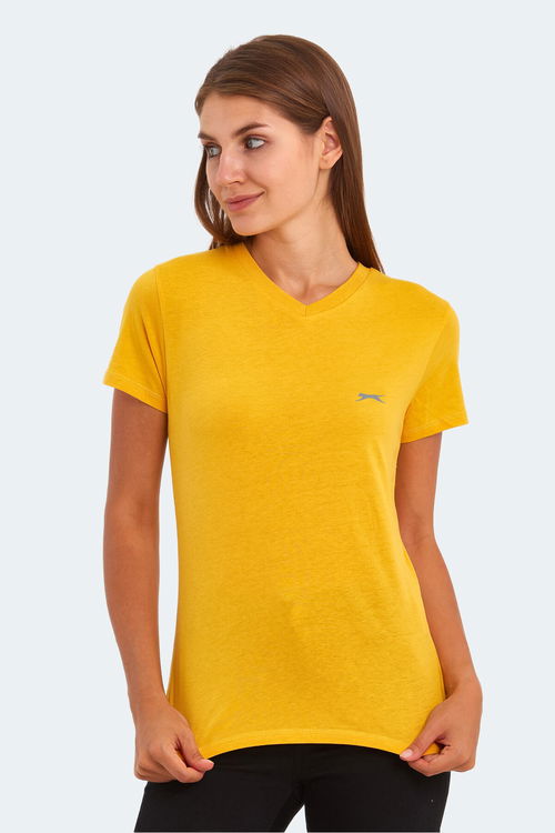 Slazenger KRISTEN I Kadın V Yaka Hardal Tişört Slazenger KRISTEN I Kadın V Yaka Hardal Tişört