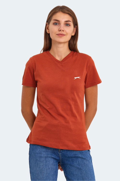 Slazenger KRISTEN I Kadın V Yaka Kiremit Tişört Slazenger KRISTEN I Kadın V Yaka Kiremit Tişört
