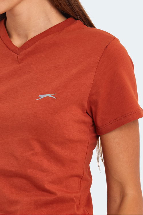 Slazenger KRISTEN I Kadın V Yaka Kiremit Tişört Slazenger KRISTEN I Kadın V Yaka Kiremit Tişört