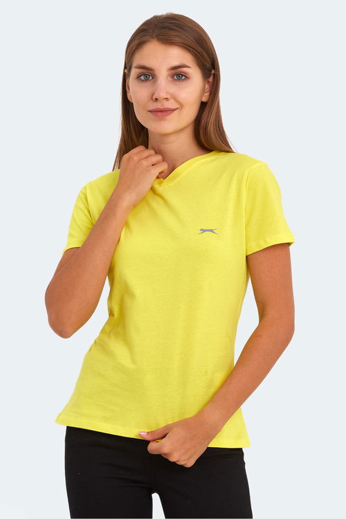 Slazenger KRISTEN I Kadın V Yaka Sarı Tişört