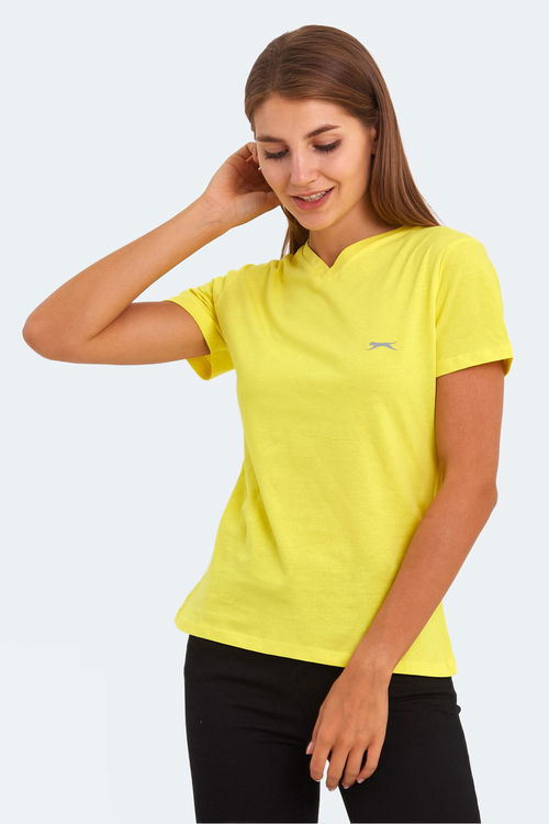 Slazenger KRISTEN I Kadın V Yaka Sarı Tişört