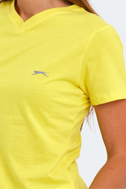 Slazenger KRISTEN I Kadın V Yaka Sarı Tişört