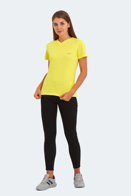 Slazenger KRISTEN I Kadın V Yaka Sarı Tişört