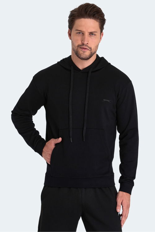 Slazenger KULA 2 li set Erkek Kapüşonlu Cepli Siyah - Gri Sweatshirt