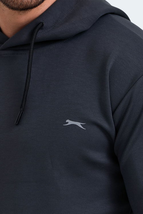 Slazenger KULA 2 li set Erkek Kapüşonlu Cepli Siyah - Gri Sweatshirt
